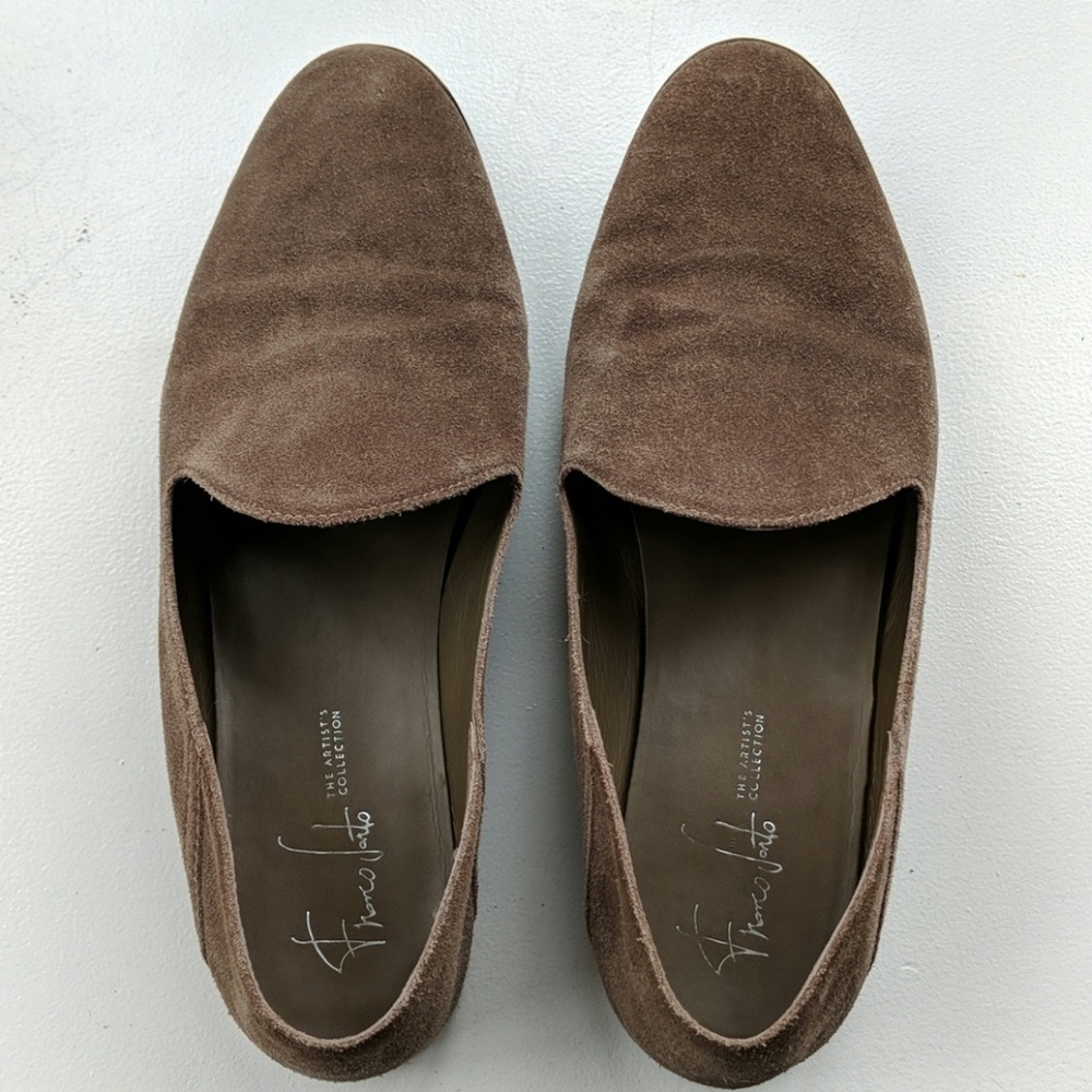Franco Sarto Taupe Suede Loafers